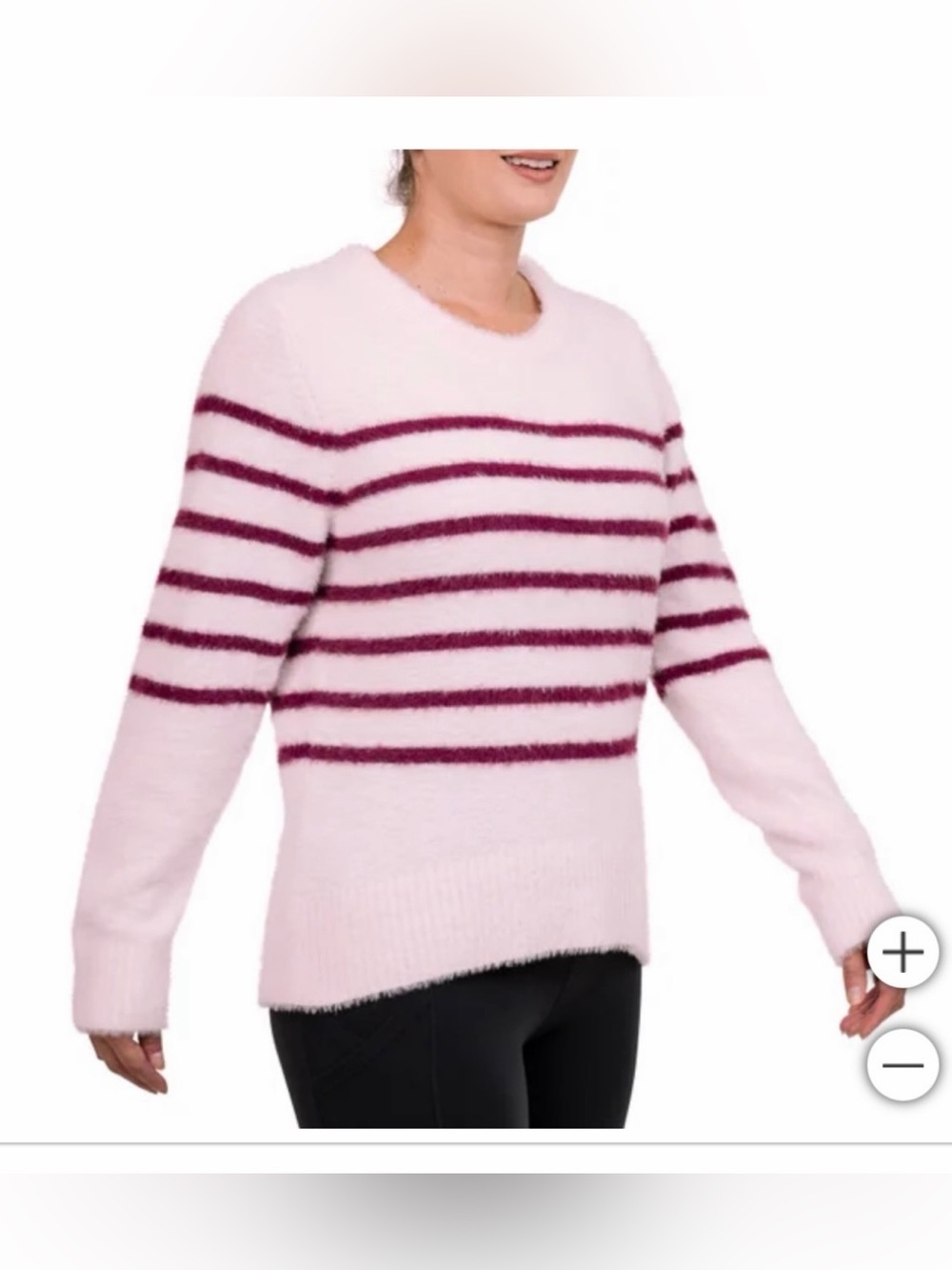 BLEU GRAY Soft Pink Striped Women’s Sweater